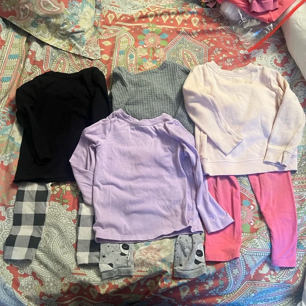 Cat &Jack Kids 3T play set  - Black, Gray, Pink, Purple 4-Tops 3- Pants 7 Pieces